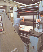 Photo of modern printing press